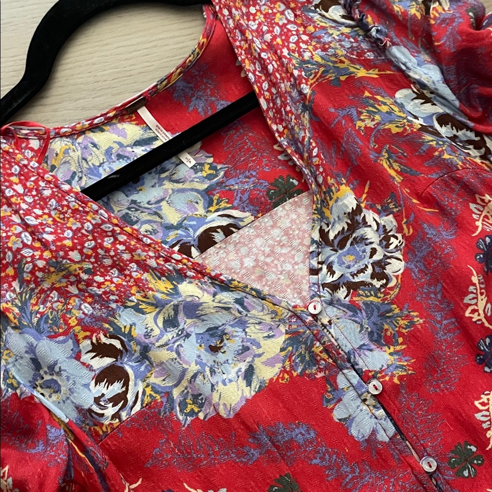 Floral free people Red Maxi Dress - Picture 2 of 5